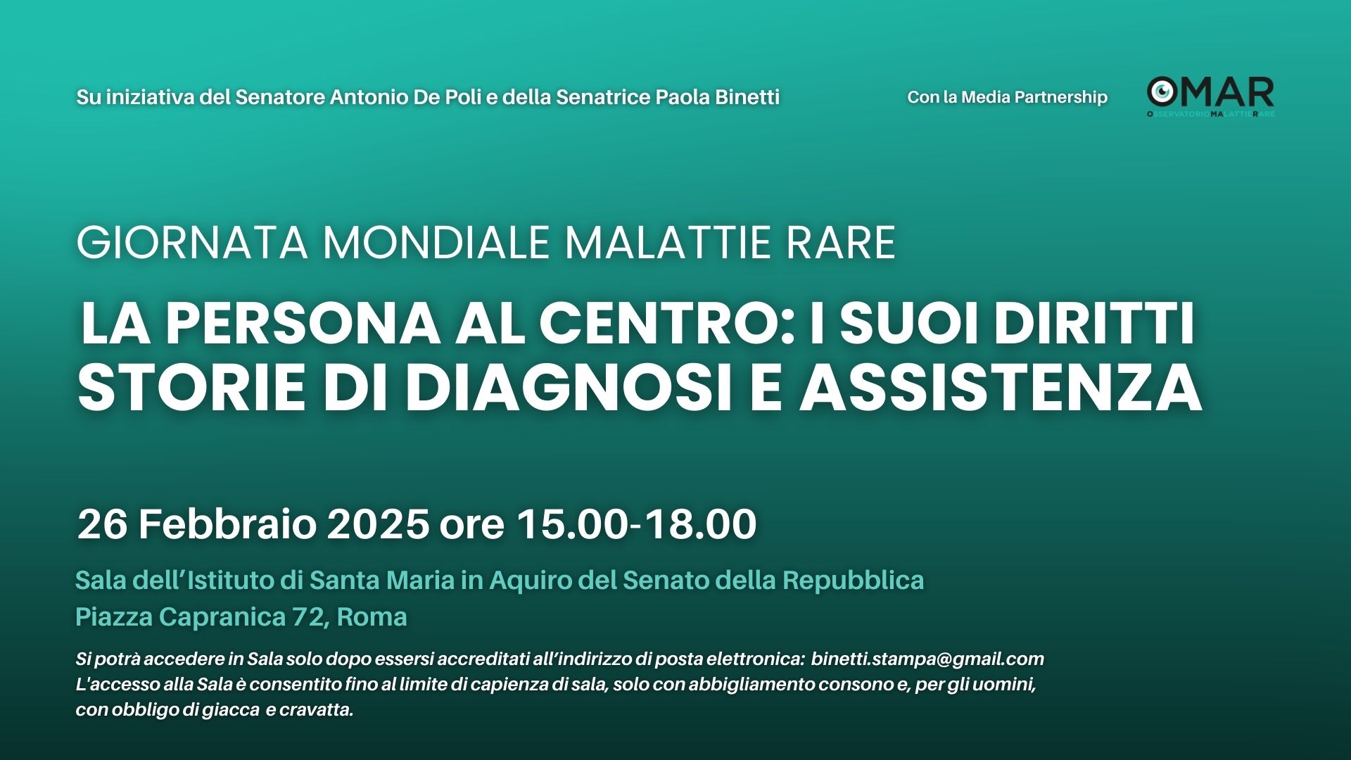 Giornata Mondiale Malattie Rare. La persona al centro: i suoi diritti. Storie di diagnosi e assistenza